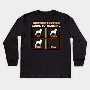 Boston Terrier  Guide To Training Kids Long Sleeve T-Shirt